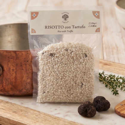 Próżniowe opakowanie 170g włoskiego risotto z truflą marki Sassone Tartufi
